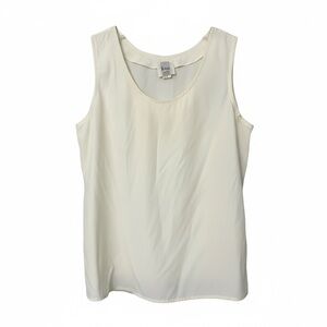 Vintage Kwai Petites Sz 8 Ivory Scoop Neck Tank Lightweight 90s Minimalist Boho